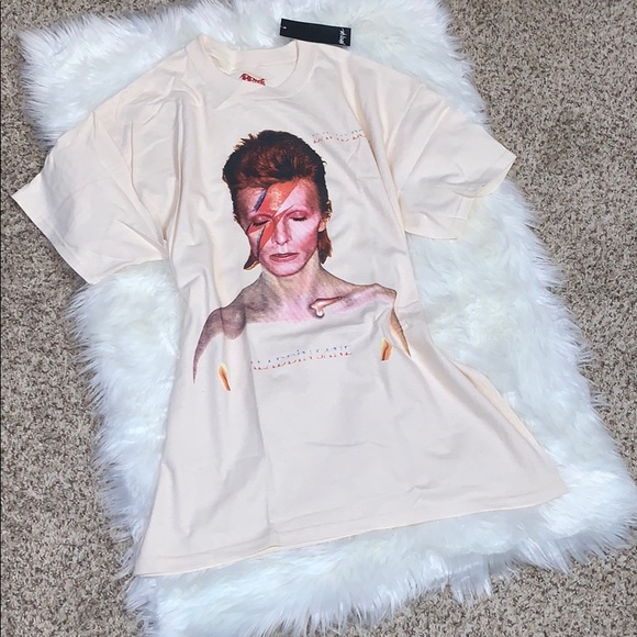 LAST ONE! David Bowie Graphic Band Mini Tee Shirt Dress - Picture 2 of 7